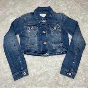 NWT Limited Too Cropped Rhinestone Denim Jacket